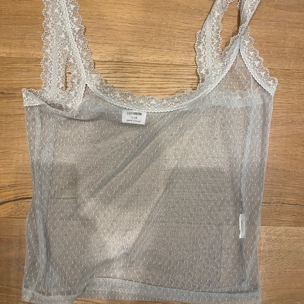 Cotton on sheer laces top